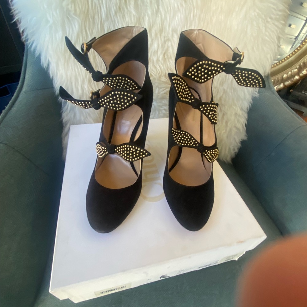 Chloe metallic bow booties EU 39 NWT